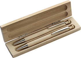 Astuccio parure penne legno